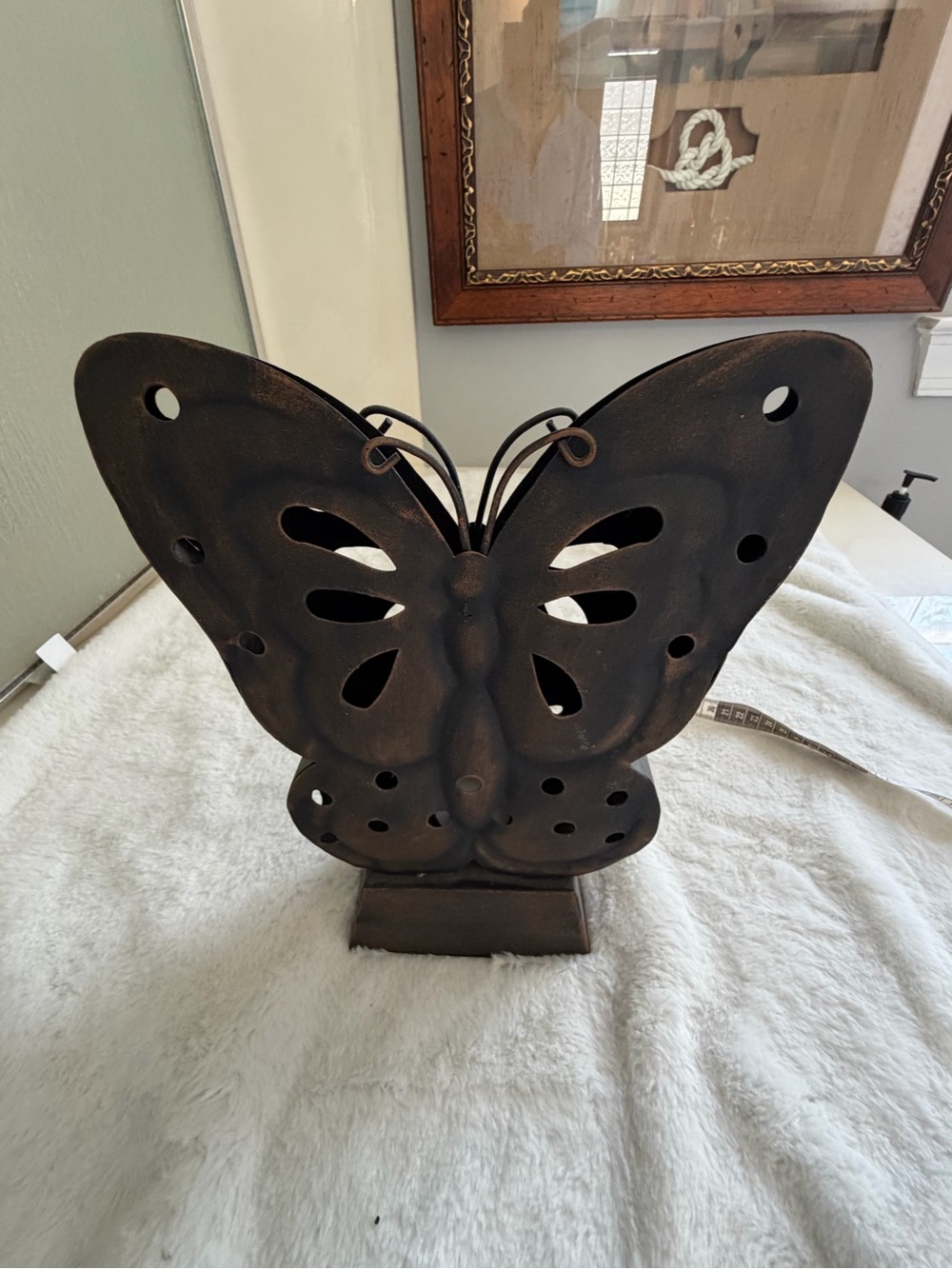 Rustic Metal Butterfly Tealight Candle Holder – Garden / Home Decor